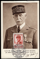 FRANCE(1943) Marshal Pétain. Scott No B175. Yvert No 606. Maximum Card With Salon De La Marine, Paris Cancellation. - 1940-49