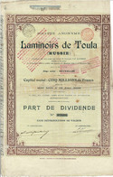 Titre De 1899 - Société Anonyme Des Laminoirs De Toula - Russie - Russia