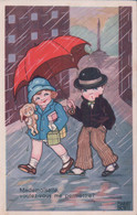 Margret Boriss Illustrateur, Coupe D'enfants Sous La Pluie Et Jouets (0333) - Boriss, Margret