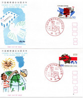 58626 - Japan - 1977 - 100 Jahre UPU-Beitritt (2 W.) A FDC M ErsttagsSoStpl YOKOHAMA - U.P.U.