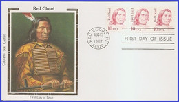#2175 U/A COLORANO SILK FDC STR3  Red Cloud - 1981-1990