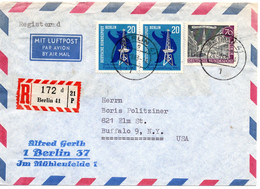 58655 - Berlin - 1963 - 70Pfg Alt-Berlin MiF A R-LpBf BERLIN -> BUFFALO, NY (USA) - Lettres & Documents