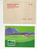 Maximum-karten Nr. 32, Ausgabe 1982, LIECHTENSTEIN, Vaduz,  Fussball-WM 1982 Spanien, ENVELOPPE DE 3 KARTEN - Maximum Cards