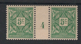 SENEGAL - 1914 - Taxe TT N°Yv. 12 - 5c Vert - Paire Millésimée 4 - Neuf * / MH VF - Portomarken