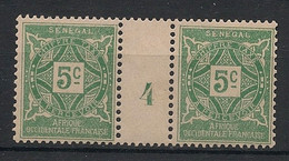 SENEGAL - 1914 - Taxe TT N°Yv. 12 - 5c Vert - Paire Millésimée 4 - Neuf Luxe ** / MNH / Postfrisch - Strafport