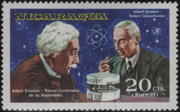 NICARAGUA 1134a ** MNH NOT ISSUED - Non émis Prix Nobel Physique 1921 Albert EINSTEIN Et OPPENHEIMER - Rare - Collector - Albert Einstein