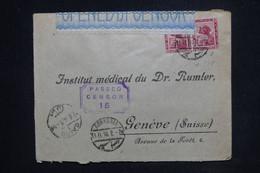 EGYPTE - Enveloppe De Abassia Pour Genève En 1916 Avec Contrôle Postal - L 121366 - 1915-1921 British Protectorate