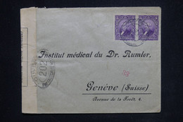 EQUATEUR - Enveloppe  Pour Genève En 1917 Avec Contrôle Postal - L 121368 - Ecuador