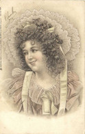 Illustrateur  Portrait Jeune Fille Bonnet   Raphael Tuck  Pionnière  RV - Angeli