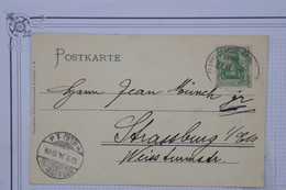 AU18   ALSACE ELSASS BELLE CARTE  1904   STRASBURG + FRANKFURT +CACHET ZUG  +AFFRANCH. PLAISANT - Sonstige & Ohne Zuordnung