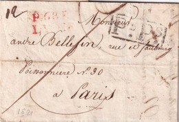 France Marque Postale - P. 68 P. / LYON 1821 - 1801-1848: Précurseurs XIX