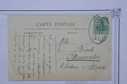 AU18  ALSACE ELSASS BELLE CARTE  1909  METZ A OTTERWEILER  +CACHET ZUG+++AFFRANCH. PLAISANT - Autres & Non Classés