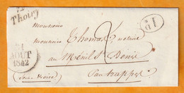 1842 - Cursive 72 THOIRY Sur Lettre Pliée Avec Correspondance Vers Le Mesnil St Denis Via Trapes Trappes - Décime Rural - 1801-1848: Vorläufer XIX