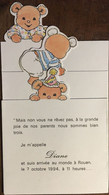 Cpm Triple, Illustration Ourson, Faire Part De Naissance De 1994, éd Intercard 3675 - Nacimientos