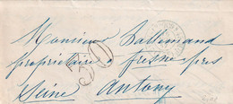 France Marque Postale - PARIS 2° Dist - 1857 - 1849-1876: Klassieke Periode