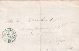 France Marque Postale - PARIS 2° Dist - 1853 - 1849-1876: Période Classique