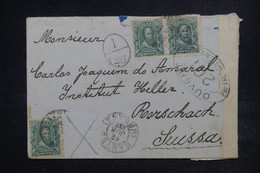BRESIL - Enveloppe Pour La Suisse En 1917 Avec Contrôle Postal, Affranchissement Incomplet - L 121418 - Storia Postale