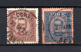 Portugal 1892 King Carlos I Stamps (Michel 74 And 77) Nice Used - Ongebruikt