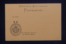ALLEMAGNE -  Carte Double Du Wurtemberg, Non Utilisé - L 121423 - Briefe U. Dokumente