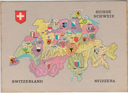 REF24.464   SUISSE . CARTE DE LA SUISSE ET SES CANTONS. - St. Anton