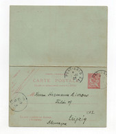 !!! PORT SAID, ENTIER POSTAL MOUCHON AVEC CARTE REPONSE DE 1907 POUR L'ALLEMAGNE - Storia Postale