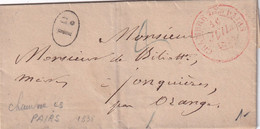 France Marque Postale - Paris Chambre Des Pairs - 1838 - 1801-1848: Vorläufer XIX