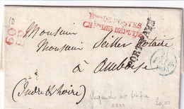 France Marque Postale - Paris Beau DE POSTES / CHbre DES DEPUTES - 60/PP - 1835 - 1801-1848: Vorläufer XIX