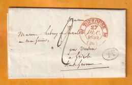 1830 - Lettre Pliée Avec Corresp De 2 Pages De TOULOUSE (cad Rouge à Fleurons) Vers Grizole Grisolles, Tarn & Garonne - 1801-1848: Vorläufer XIX