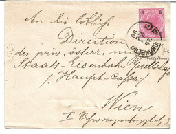 2050q: Altösterreichisches Gebiet Mährisch Hohnberg, Brief 1890 Gelaufen Nach Wien- Staatseisenbahn- Gesellschaft - ...-1918 Vorphilatelie
