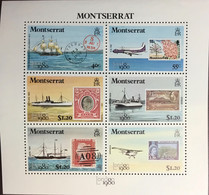 Montserrat 1980 London ‘80 Ships Aircraft Transport Minisheet MNH - Montserrat