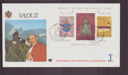 Liechtenstein, Enveloppe Commémorative Du 8 Septembre 1985 " Visite Du Pape Jean-Paul II à Vaduz " - Lettres & Documents