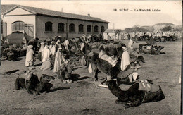 Sétif Le Marché Arabe Market Mercato Chameaux Chameau Camel Cammello Afrique N°26 Dos Vert En TB.Etat - Setif