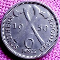 Southern Rhodesia: SIXPENCE 1950  KEY DATE !! KM 21 - Rhodesië