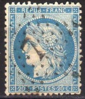 Cérès 1870 YT 37 20c Bleu Etoile De Paris 7 Rue Des Vieilles Haudriettes Pas De Trace De Charnière TB Voir Scan - 1870 Siege Of Paris