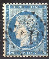 Cérès 1870 YT 37 20c Bleu Losange GC 611 Brest Probable Pas De Trace De Charnière TB Voir Scan - 1870 Beleg Van Parijs