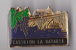 PIN'S THEME VILLE DE CASTILLON LA BATAILLE  EN GIRONDE SYMBOLE  LE RAISIN  PINS RARE - Steden
