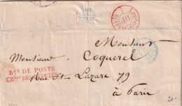 France Marque Postale - Paris Bau DE POSTE / CHbre DES DEPUTES - 1845 - 1801-1848: Vorläufer XIX