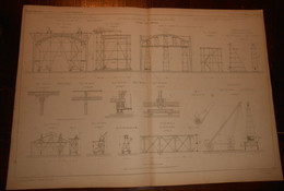 Plan Du Palais De L'Exposition Universelle De 1867 à Paris. Levage Des Fermes.1866. - Public Works