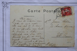 AK5  FRANCE  BELLE CARTE 1909 PARIS  +AVIATEUR  ROUGIER  + AFFRANCH. INTERESSANT - 1960-.... Cartas & Documentos