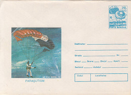 SPORTS, PARACHUTTING, COVER STATIONERY, ENTIER POSTAL, 1993, ROMANIA - Paracaidismo