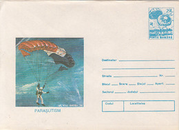 SPORTS, PARACHUTTING, COVER STATIONERY, ENTIER POSTAL, 1993, ROMANIA - Fallschirmspringen