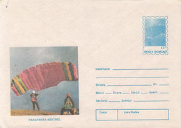 SPORTS, PARACHUTTING, KESTREL SKY GLIDER, COVER STATIONERY, ENTIER POSTAL, 1994, ROMANIA - Parachutting