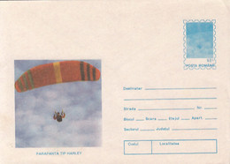 SPORTS, PARACHUTTING, HARLEY SKY GLIDER, COVER STATIONERY, ENTIER POSTAL, 1994, ROMANIA - Paracadutismo