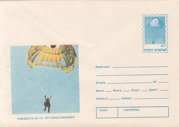 SPORTS, PARACHUTTING, UT-15 PARACOMANDER PARACHUTE, COVER STATIONERY, ENTIER POSTAL, 1994, ROMANIA - Parachutespringen