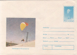 SPORTS, PARACHUTTING, ALOUETTE SKY GLIDER, COVER STATIONERY, ENTIER POSTAL, 1994, ROMANIA - Parachutting
