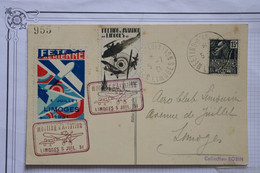 AK6  FRANCE  BELLE CARTE RR  5 JUIL. 1931 MEETING LIMOGES  ++VIGNETTES +++ AFFRANCH. INTERESSANT - 1960-.... Briefe & Dokumente