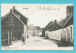 * Assenede (Meetjesland - Oost Vlaanderen) * (Ad. Masure) Leegstraat, Straatzicht, église, Animée, Old, Rare, Unique - Assenede