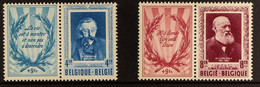 1952 Cultural Fund Set Of 4f Blue + Label & 8f Carmine-lake With Label, Sold By Subscription Only, Cob 898/99, Never Hin - Other & Unclassified