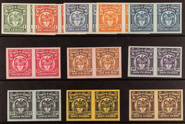 REVENUES TIMBRE NACIONAL 1927 IMPERF PLATE PROOFS PAIRS Complete Set To 20p Printed On Ungummed Paper, Very Fresh. (11 P - Colombia