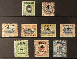 1899 '4 CENTS' Surcharges Complete Set, SG 102/110, All Values From The 4c On 5c To The 4c On 25c Are Fine Mint, The 4c  - North Borneo (...-1963)
